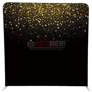 Black and Gold Glitter Backdrop for hire with any of Photobooth LAB Photobooth Packages in KZN and CApe Town Photobooths