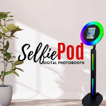 Selfie Pod Photobooth with iPad and Instant Printing - Professional Photobooth for Corproate Events and Activations and Weddings