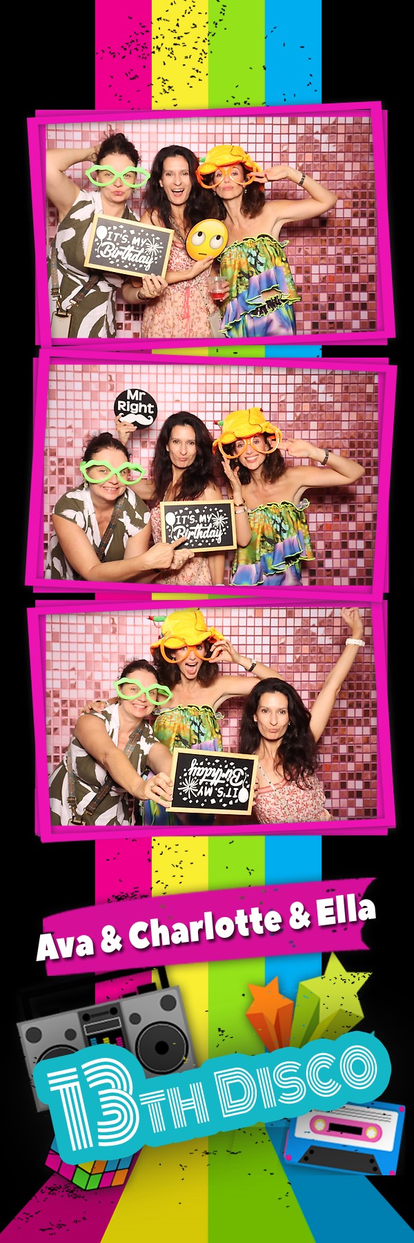Photobooths for Kids Birthdays with instant Printed Photobooth strips or postcards. Professional Photobooths with Backdrops and Instant Photos